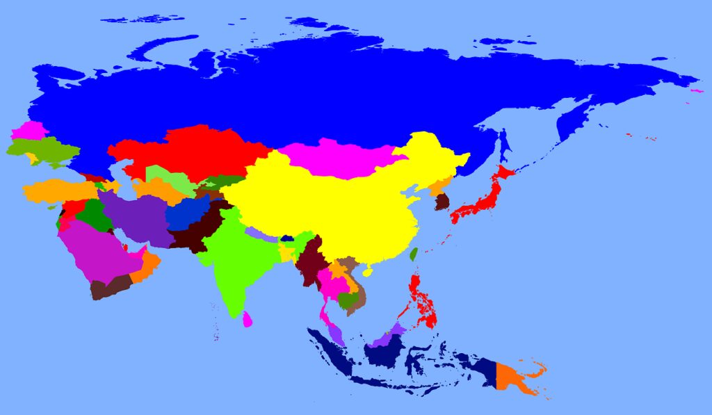 map, asia, continent